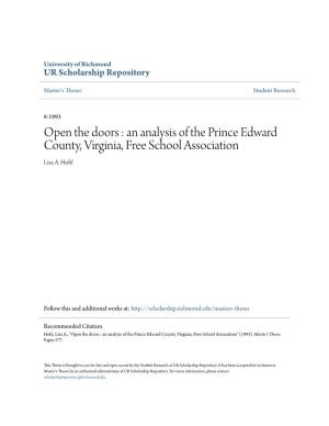 An Analysis of the Prince Edward County, Virginia, Free School Association Lisa A