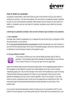 How to Listen to a Podcast? PDF Guide