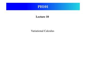 Lecture 10 Variational Calculus