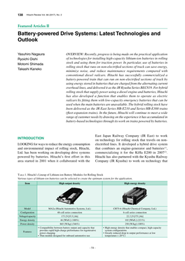 Battery-Powered Drive Systems: Latest Technologies and Outlook