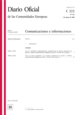 Diario Oficial C 222 43O An˜ O De Las Comunidades Europeas 3 De Agosto De 2000