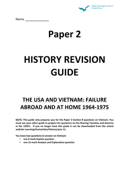 Paper 2 HISTORY REVISION GUIDE