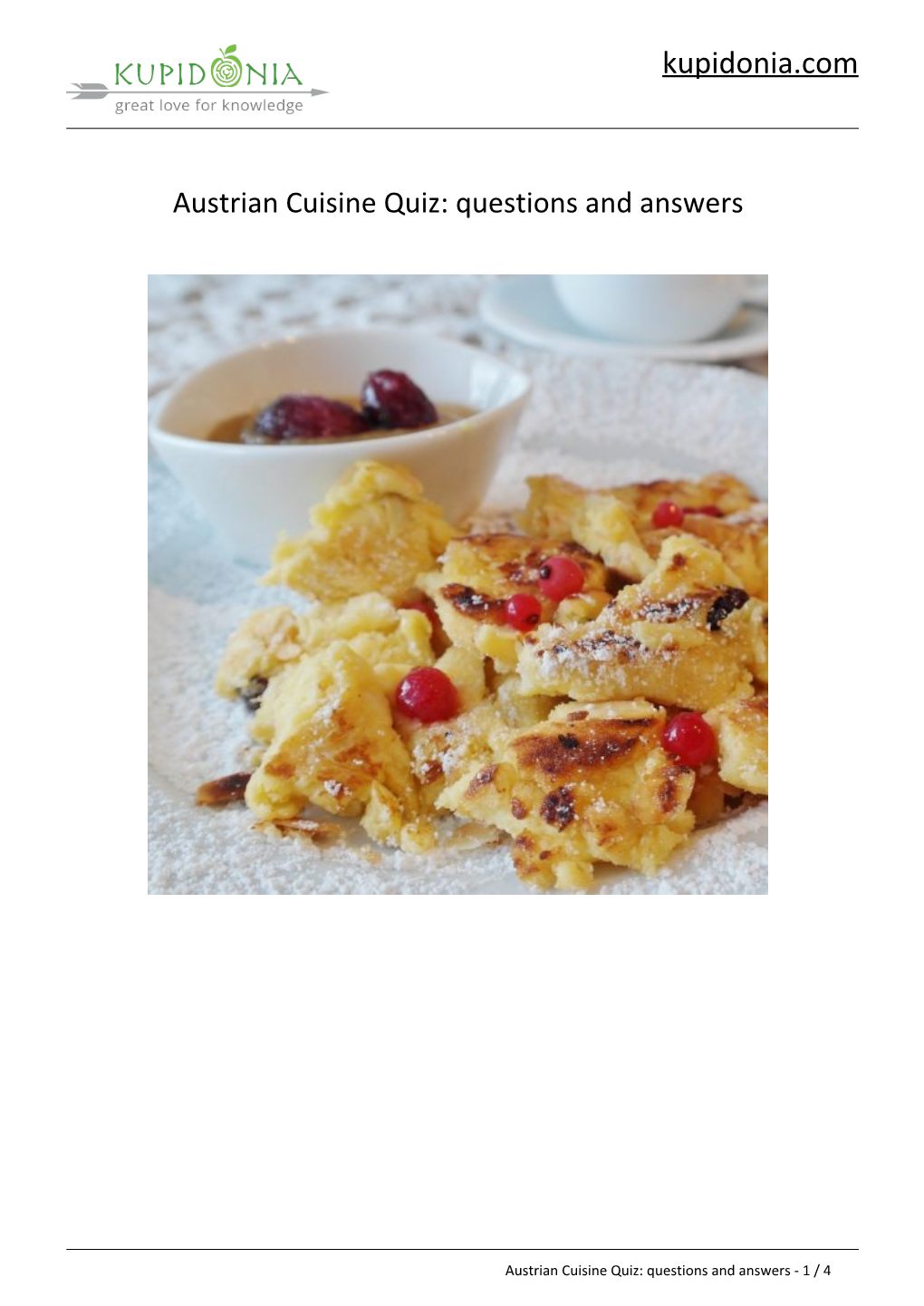 Austrian Cuisine Quiz: Questions and Answers