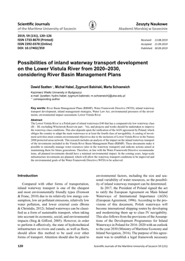 Possibilities of Inland Waterway Transport Development on the Lower Vistula River from 2020–2030, Considering River Basin Management Plans