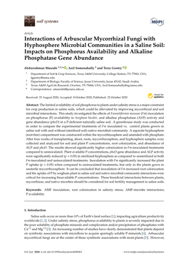 Interactions of Arbuscular Mycorrhizal Fungi with Hyphosphere Microbial Communities in a Saline Soil