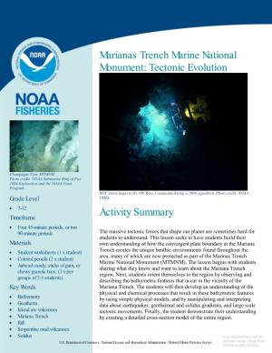 Marianas Trench MNM: Tectonic Evolution