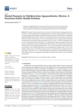 Dental Fluorosis in Children from Aguascalientes, Mexico: a Persistent Public Health Problem