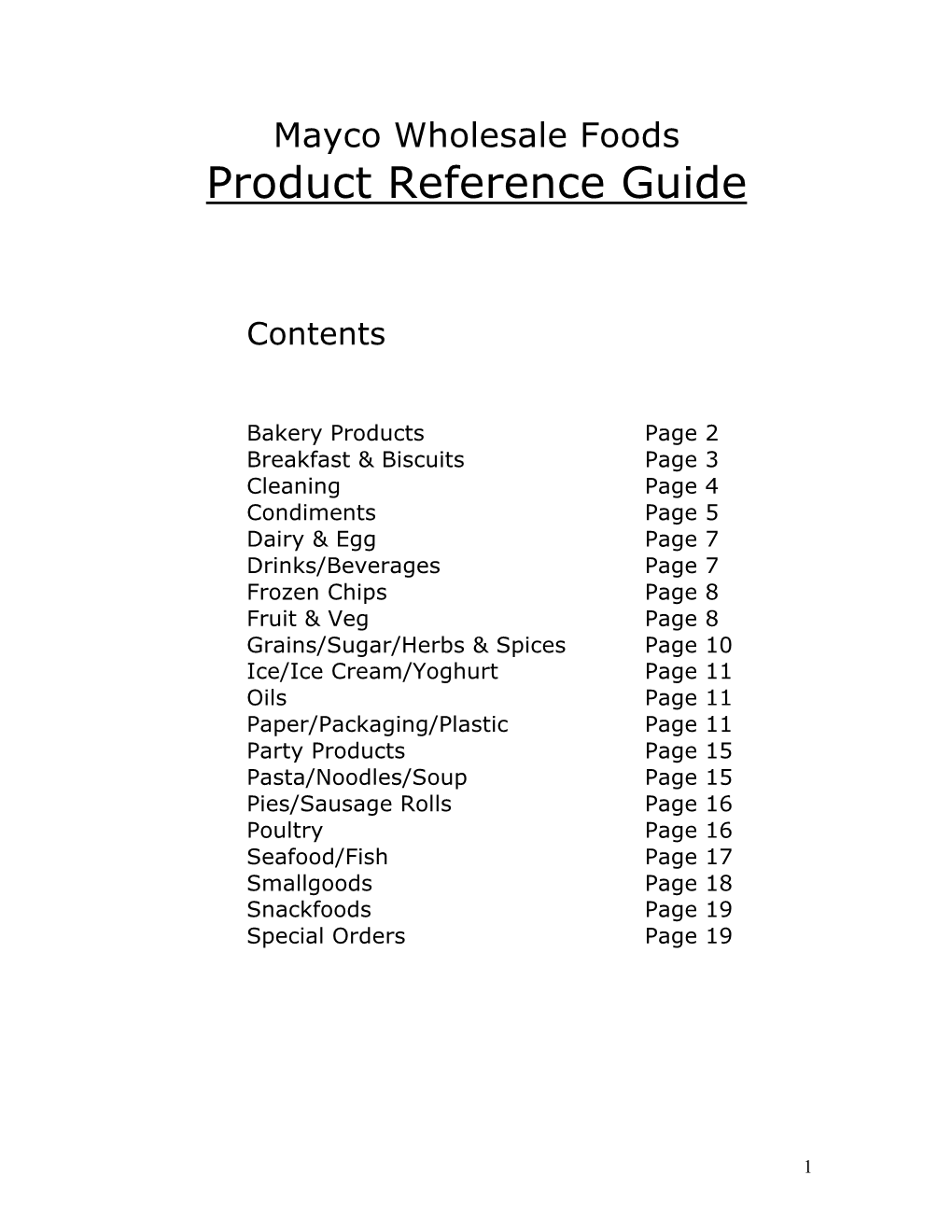 Product Reference Guide