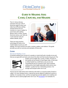 Guide to Walking Aids: Canes, Crutches, and Walkers