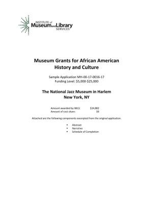 Museum Grants for African American History and Culture