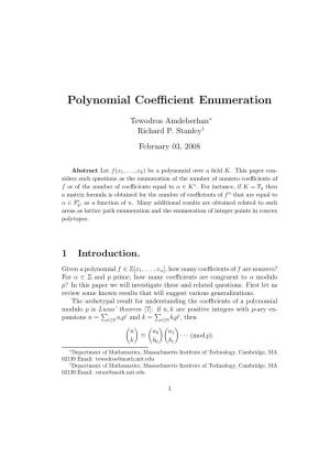 Polynomial Coefficient Enumeration