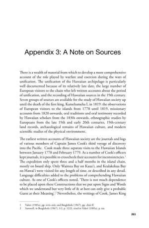Appendix 3: a Note on Sources