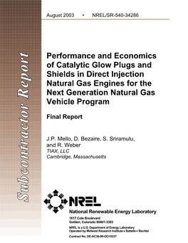 Performance and Economics of Catalytic Glowplugs And