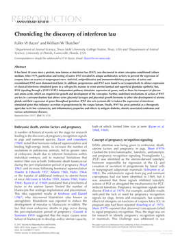 Chronicling the Discovery of Interferon Tau