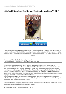 Download the Herald: the Sundering, Book VI PDF