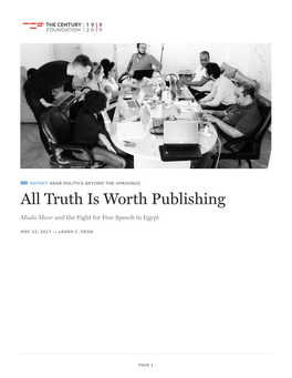 All Truth Is Worth Publishing
