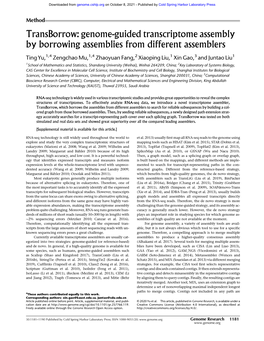 Transborrow: Genome-Guided Transcriptome Assembly by Borrowing Assemblies from Different Assemblers