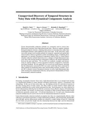 Unsupervised Discovery of Temporal Structure in Noisy Data with Dynamical Components Analysis