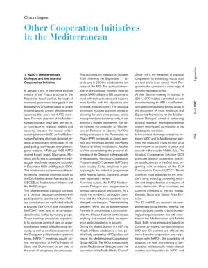 Other Co-Operation Initiatives in the Mediterranean