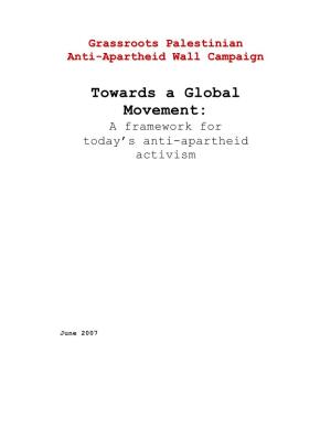 Towards a Global Movement: a Framework for Today’S Anti-Apartheid Activism