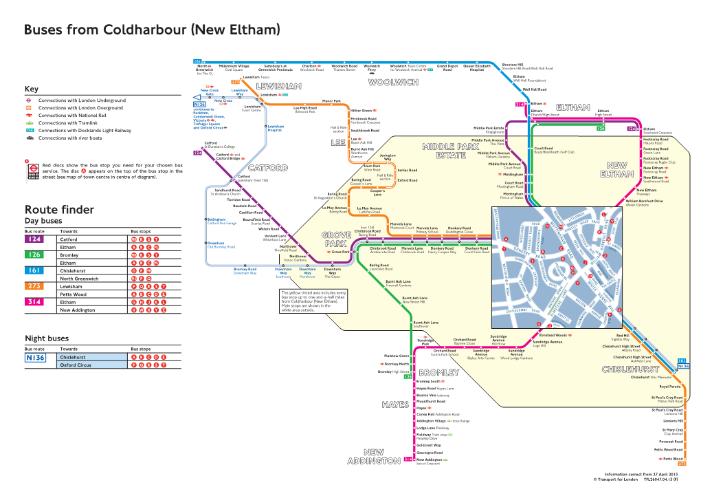 Buses from Coldharbour (New Eltham)