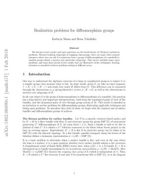 Realization Problems for Diffeomorphism Groups