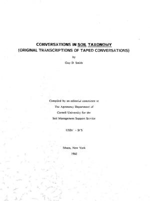 Conversations in Soil Taxonomy (Original Tr,.&Nscr|F't~Ons of Taped