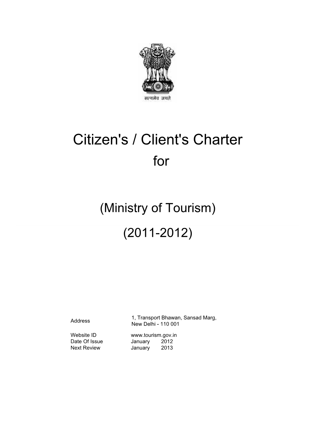 Citizen's / Client's Charter For