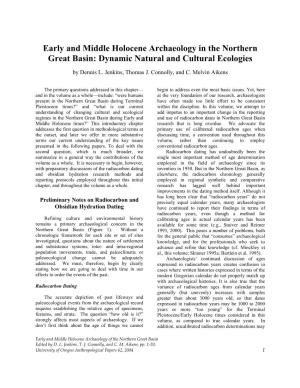 Early and Middle Holocene Archaeology in the Northern Great Basin: Dynamic Natural and Cultural Ecologies