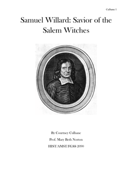 Samuel Willard: Savior of the Salem Witches