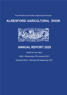 Alresford Agricultural Show Annual Report 2020
