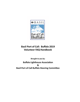 Basil Port of Call: Buffalo 2019 Volunteer FAQ Handbook