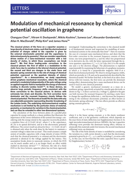 Modulation of Mechanical Resonance by Chemical Potential Oscillation in Graphene