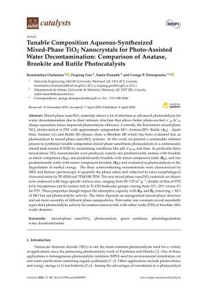 Tunable Composition Aqueous-Synthesized Mixed-Phase