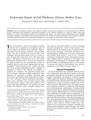 Endoscopic Repair of Full-Thickness Gluteus Medius Tears Benjamin G