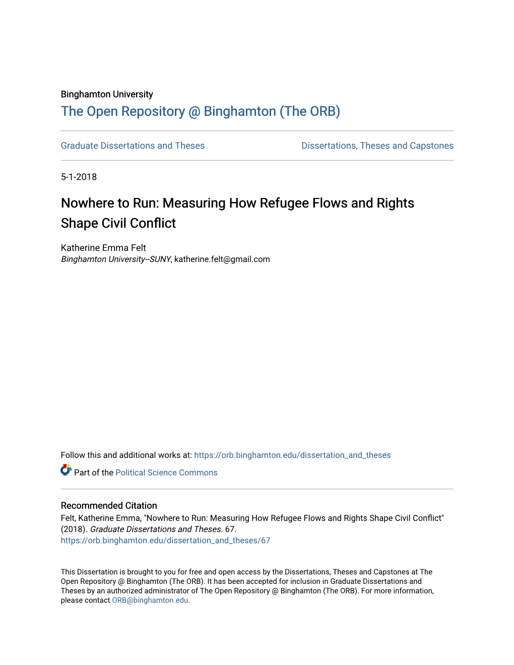 Measuring How Refugee Flows and Rights Shape Civil Conflict