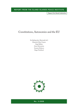 Constitutions, Autonomies and the EU
