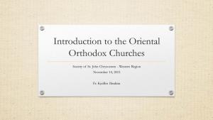 Introduction to the Oriental Orthodox Churches