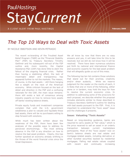 The Top 10 Ways to Deal with Toxic Assets