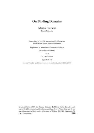 On Binding Domains