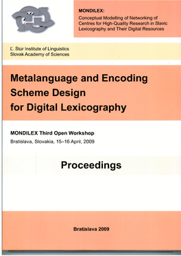 Metalanguage and Encoding Scheme Design for Digital Lexicography