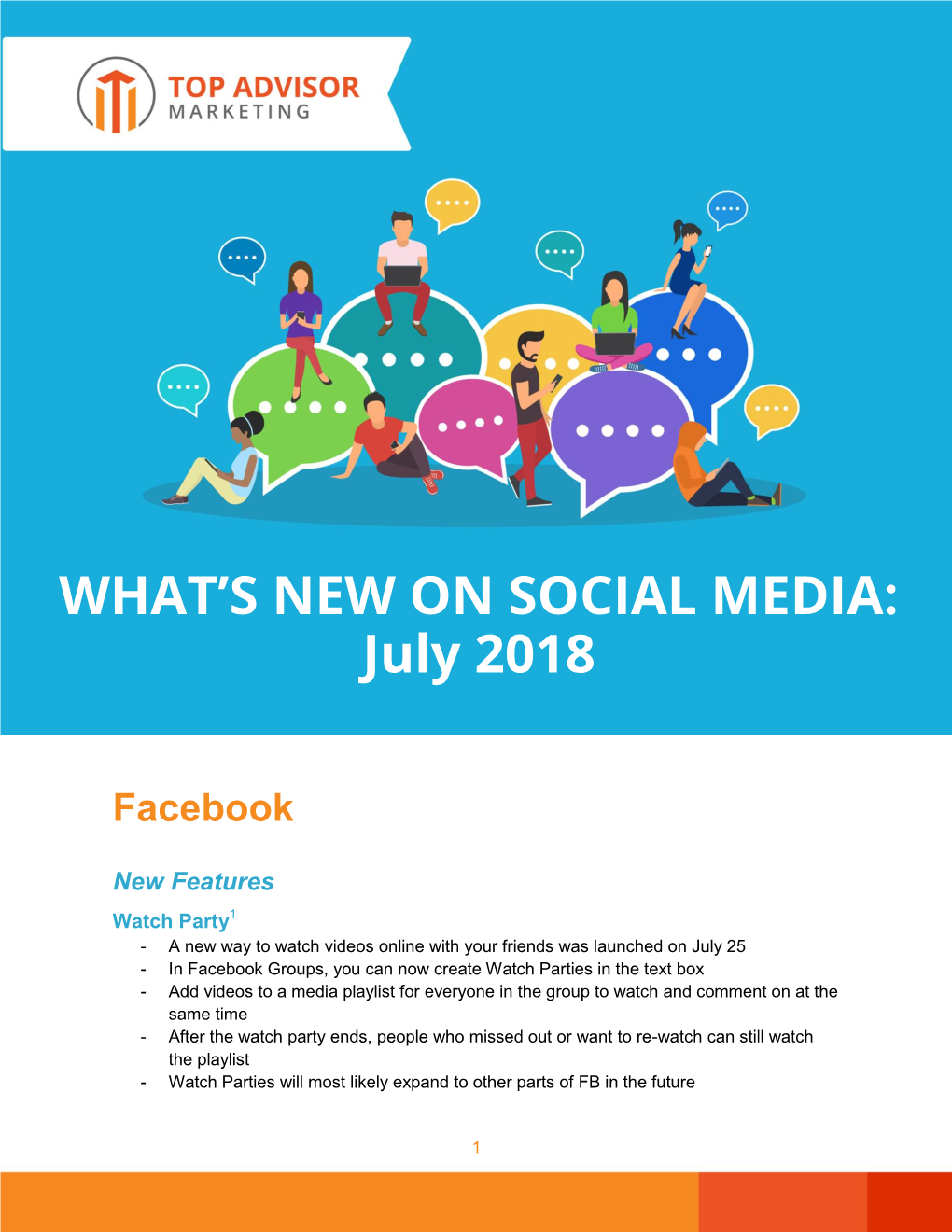 WHAT's NEW on SOCIAL MEDIA: July 2018