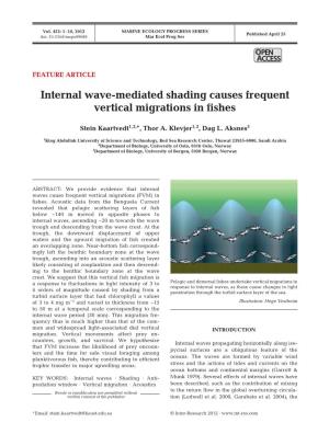 Internal Wave-Mediated Shading Causes Frequent Vertical Migrations in Fishes