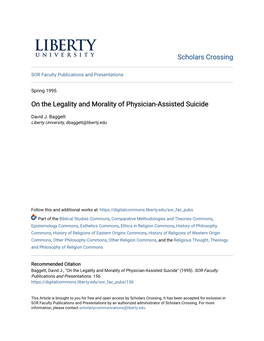 On the Legality and Morality of Physician-Assisted Suicide