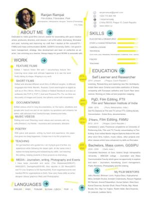 About Me Work Education Skills Languages