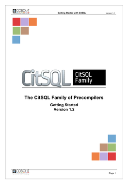 The Citsql Family of Precompilers Getting Started Version 1.2