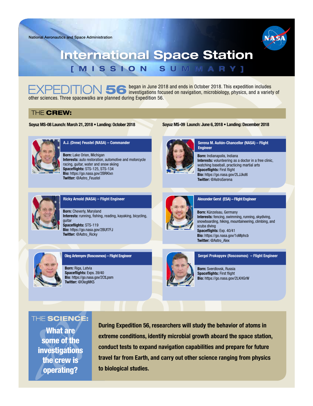 International Space Station [MISSION SUMMARY]