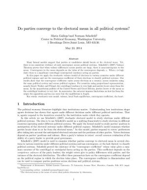Do Parties Converge to the Electoral Mean in All Political Systems?
