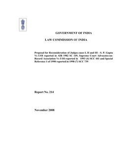 214Th Report on Proposal for Reconsideration of Judges Case I, II And