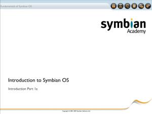 Introduction to Symbian OS